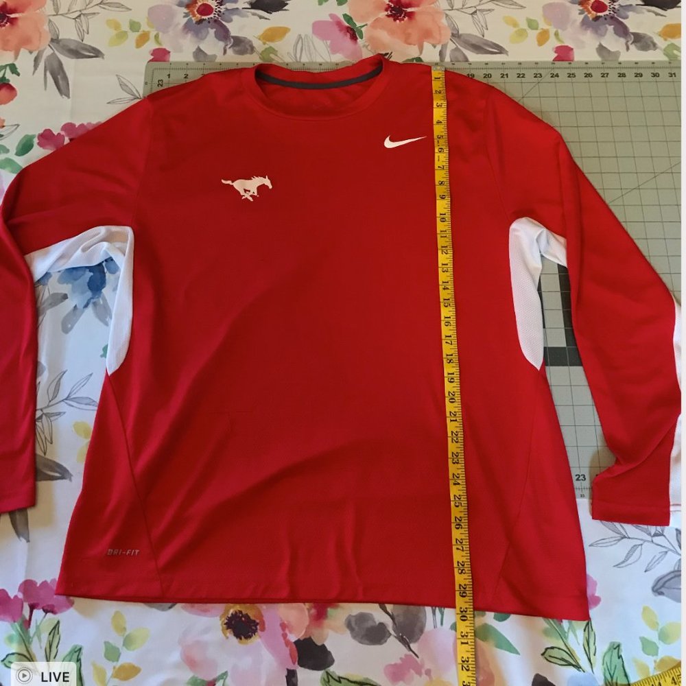 Mens Long-sleeved SMU Nike DriFit Shirt XXL - Picture 2 of 3